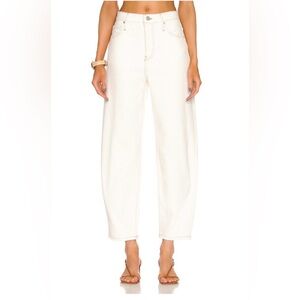 FRAME Ultra High Rise Barrel Jeans Ecru Size 29